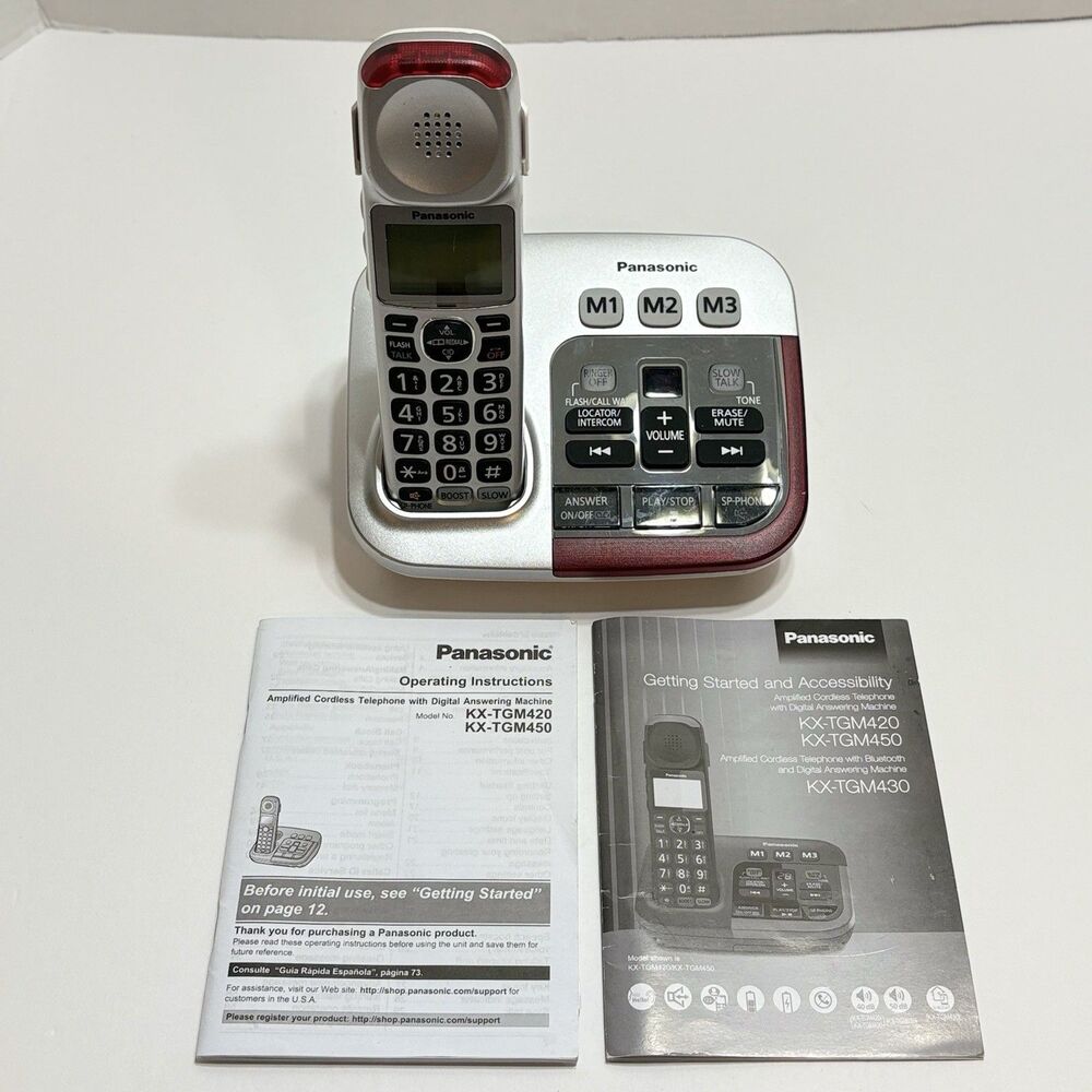 Panasonic KX-TGM450S AMPLIFIED Cordless Telephone with Answering Machine